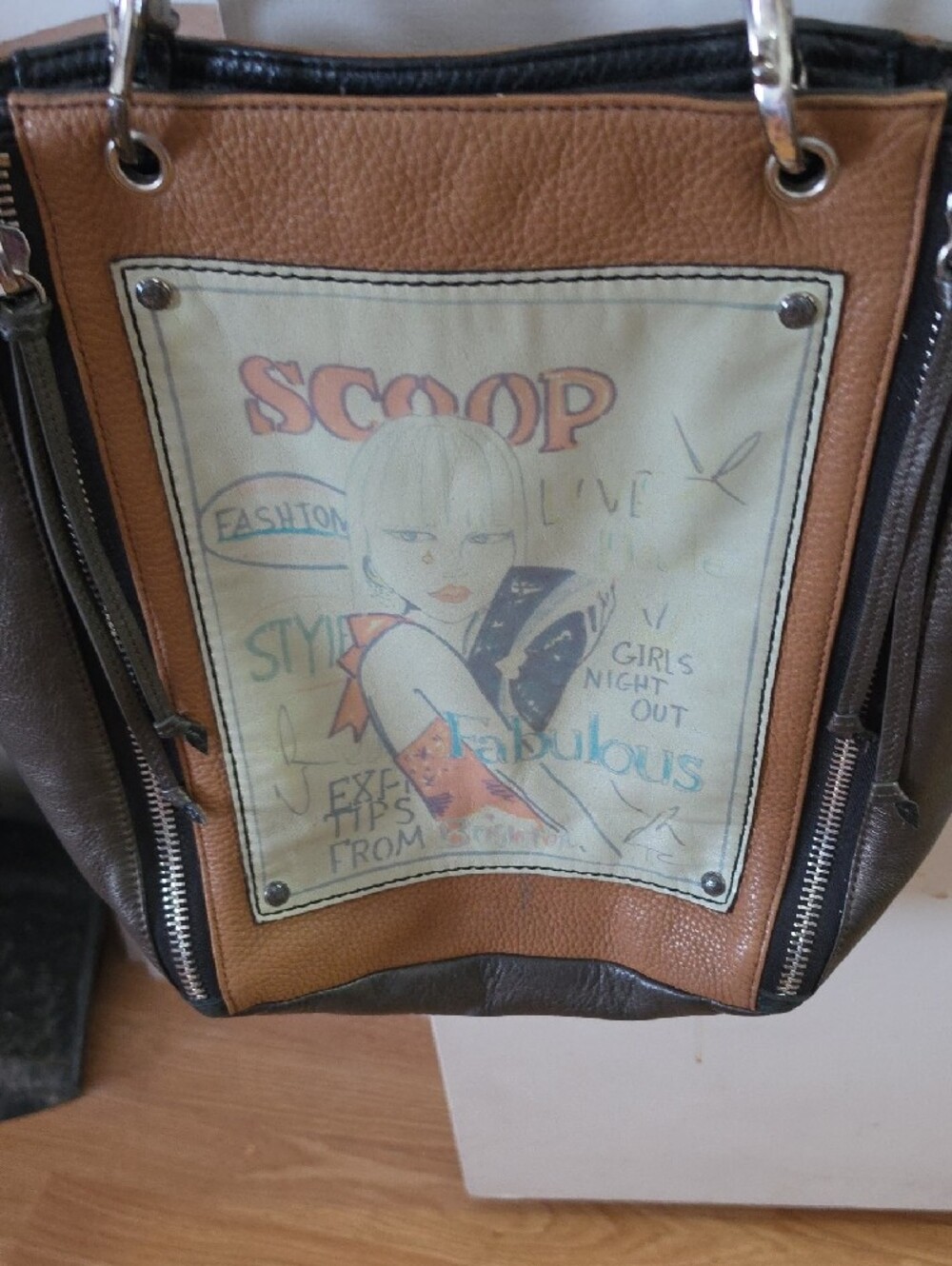 Brighton Brown & Tan Fasionista Graphic Shoulder Bag - Picture 2 of 6